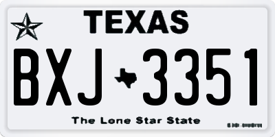 TX license plate BXJ3351