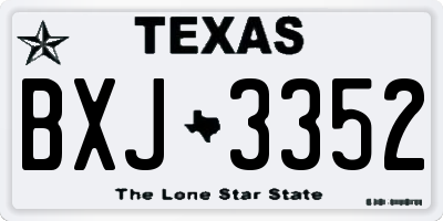 TX license plate BXJ3352