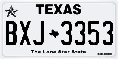 TX license plate BXJ3353