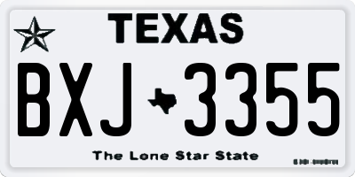 TX license plate BXJ3355