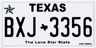 TX license plate BXJ3356