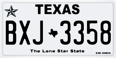 TX license plate BXJ3358