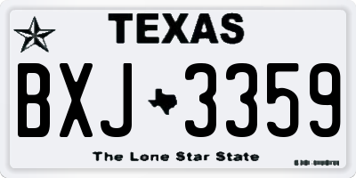 TX license plate BXJ3359