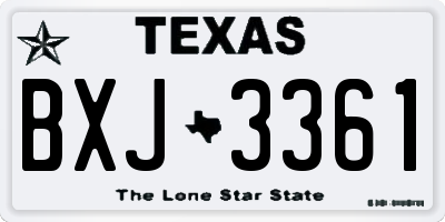 TX license plate BXJ3361