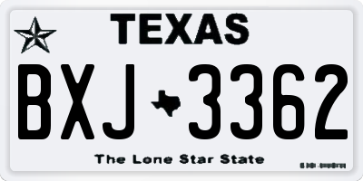TX license plate BXJ3362