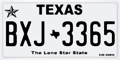 TX license plate BXJ3365