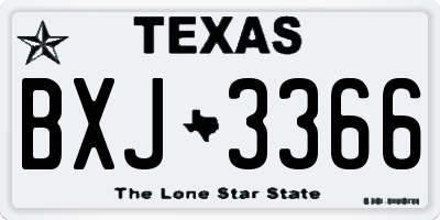 TX license plate BXJ3366
