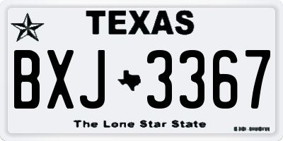TX license plate BXJ3367