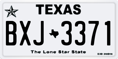 TX license plate BXJ3371