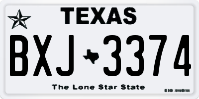 TX license plate BXJ3374