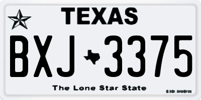 TX license plate BXJ3375