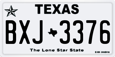 TX license plate BXJ3376