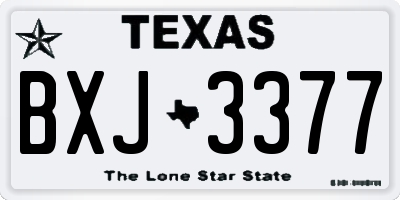 TX license plate BXJ3377