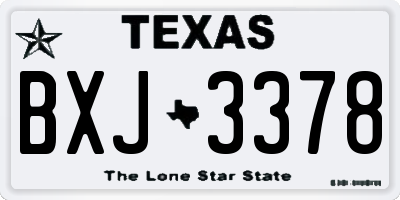 TX license plate BXJ3378