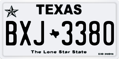 TX license plate BXJ3380