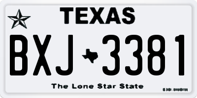 TX license plate BXJ3381