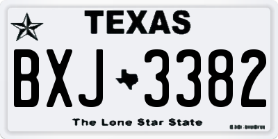TX license plate BXJ3382