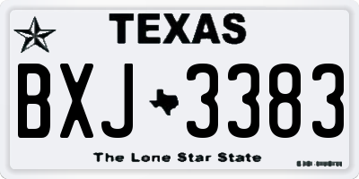 TX license plate BXJ3383