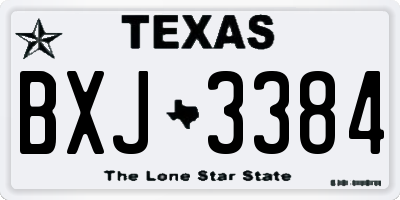 TX license plate BXJ3384