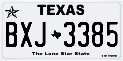TX license plate BXJ3385