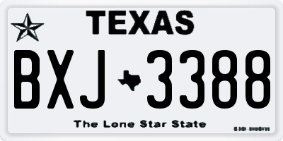 TX license plate BXJ3388