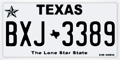 TX license plate BXJ3389