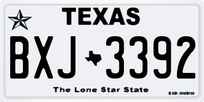 TX license plate BXJ3392