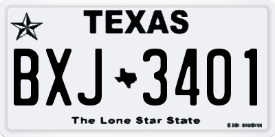 TX license plate BXJ3401