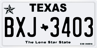 TX license plate BXJ3403
