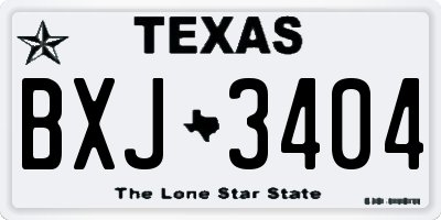 TX license plate BXJ3404