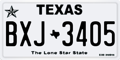 TX license plate BXJ3405