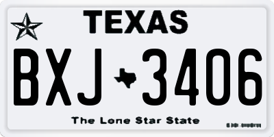 TX license plate BXJ3406