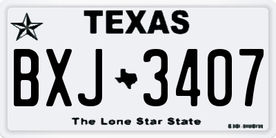 TX license plate BXJ3407