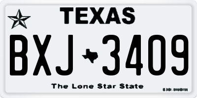 TX license plate BXJ3409