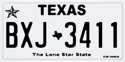 TX license plate BXJ3411