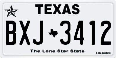 TX license plate BXJ3412