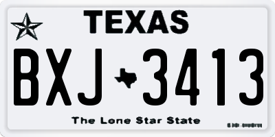 TX license plate BXJ3413