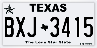 TX license plate BXJ3415