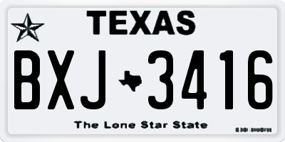TX license plate BXJ3416