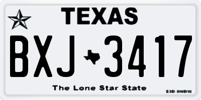 TX license plate BXJ3417