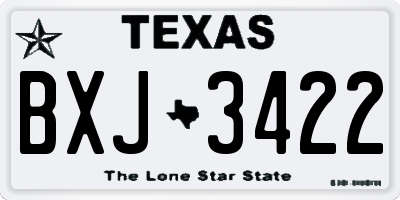 TX license plate BXJ3422