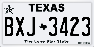 TX license plate BXJ3423