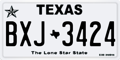 TX license plate BXJ3424