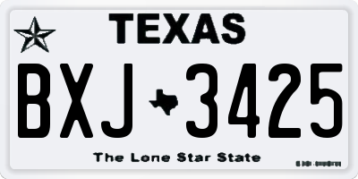 TX license plate BXJ3425