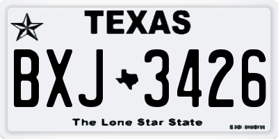 TX license plate BXJ3426