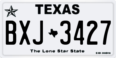 TX license plate BXJ3427