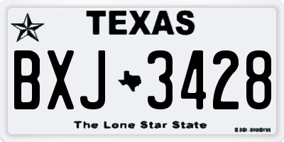 TX license plate BXJ3428