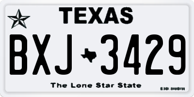 TX license plate BXJ3429