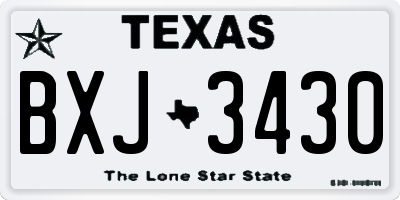 TX license plate BXJ3430