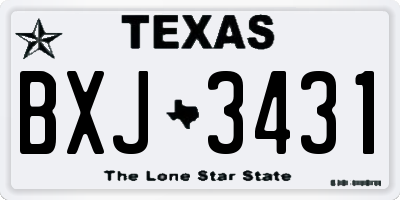 TX license plate BXJ3431